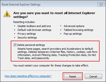 Internet Explorer Settings 