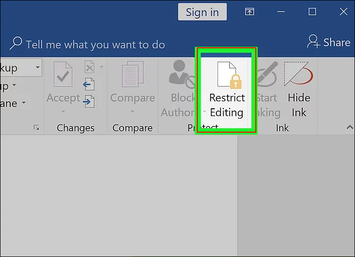 Restrict Word Editing 